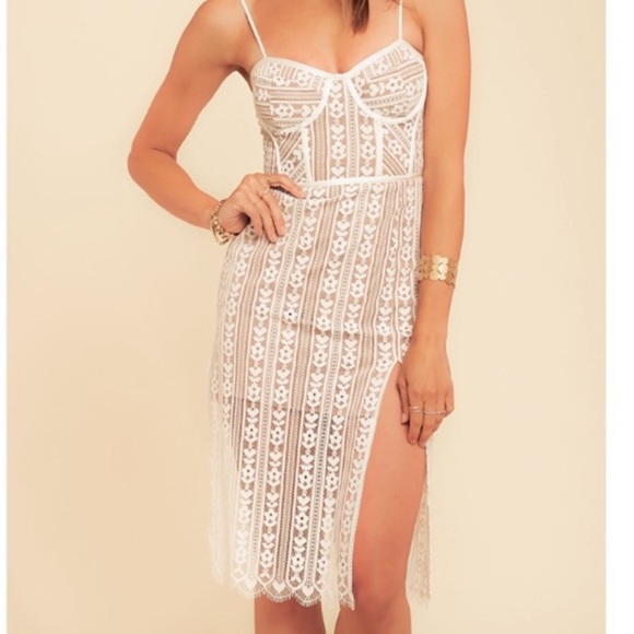 dakota lace midi dress